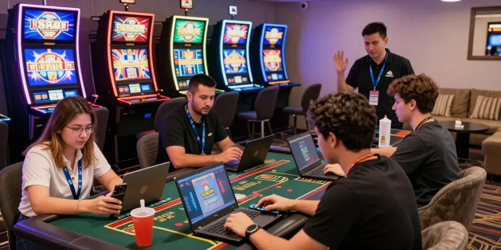 Dragonia Casino France avec des joueurs amusés sur https://studiobarw.com/ profitant de machines à sous éblouissantes et jeux en direct.